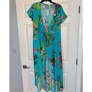 Tommy Bahama Blue Floral Wrap Dress